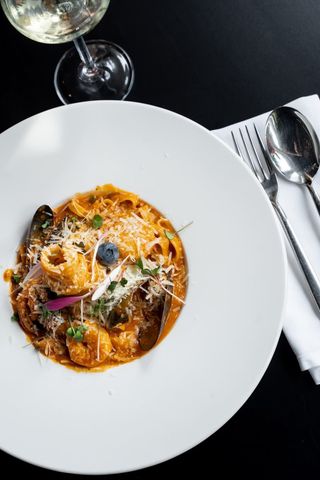 პასტა  ზღვის პროდუქტებით