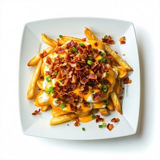 Plato Combinado De Patatas Con Bacon Y Queso