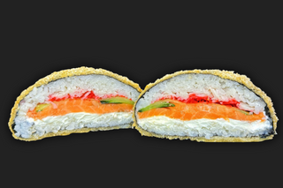 Суші-бургер з копченим лососем