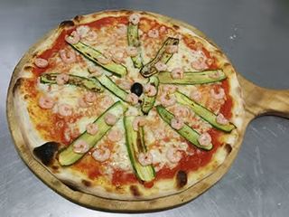 Mozzarella, gamberetti e zucchine