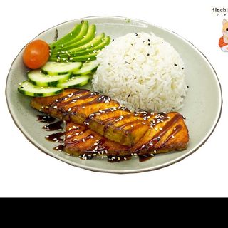 Donburi salmón teriyaki