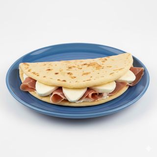 Piada con prosciutto crudo e mozzarella