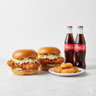 Oferta 2 Hamburguesas Pollo + 2 Bebidas + 4 Nuggets