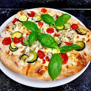 Pinsa Gamberi, Zucchine, Pomodorini