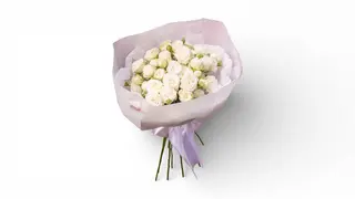 თეთრი სპრეი ვარდების თაიგული