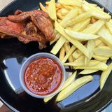 Fried Sweet Potatoes and Chicken 