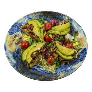 Bruschete cu avocado și ciuperci rumenite