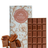 Tableta De Chocolate Con Leche 38% Cacao Con Nueces Pecanas Y Caramelo 