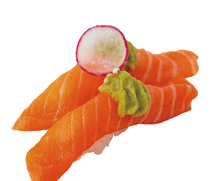 18. Nigiri De Salmón Con Guacamole (2 Pzs.)