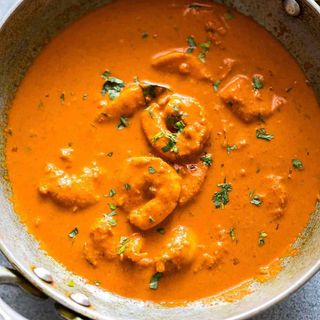 Langostinos con curry Goan