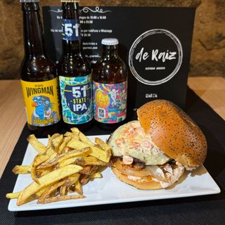 Burger de Vaca castella madura + champiñón salteado