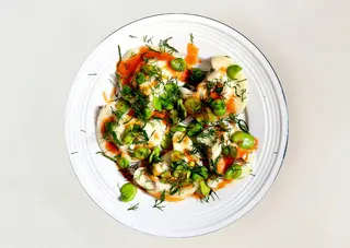 Pierogi z ziemniakami i serem 2.0 - bób i masło gochujang