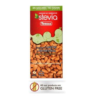 Czekolada mleczna z migdałami ze stewią 125g TORRAS