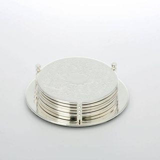 Set 6 suporti sticla argintati