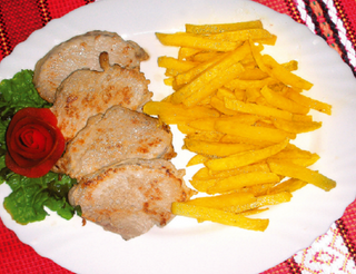 Свински карета с пържени картофи(400гр)