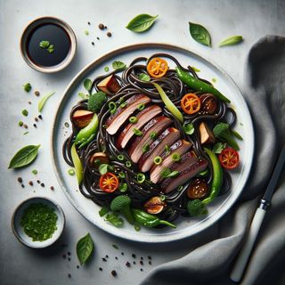 Soy noodles with duck