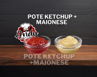 Pote de Maionese50g e pote de Ketchup 50g