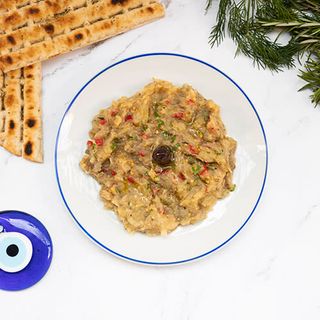 Melitzanosalata con pan pita 