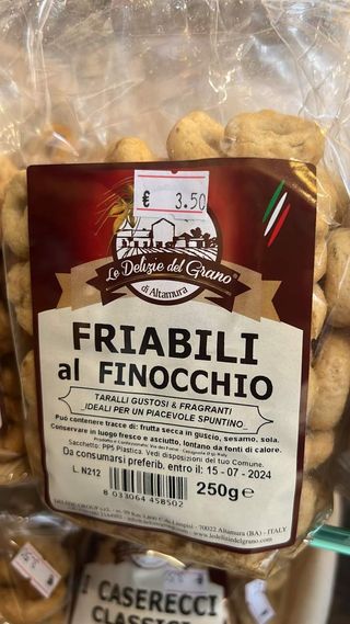 Taralli friabili al finocchio 250 g