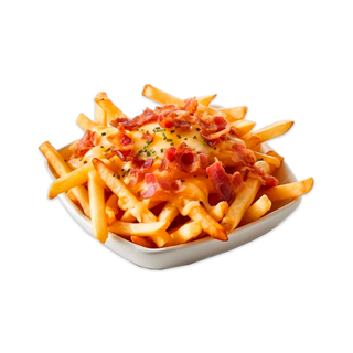 Patatas Bacon, Onion Crispy y Queso 