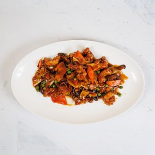 Škampi s bambusom i kineskim gljivama