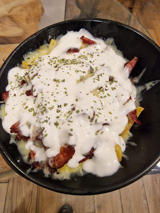 Patatas Gratinadas Bacon Con Salsa Yogur