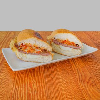 Hamburguesa, Queso Edam, Huevo Duro