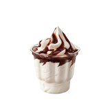 Lody o smaku waniliowym z polewą o smaku czekoladowym