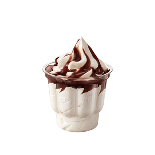 Lody o smaku waniliowym z polewą o smaku czekoladowym