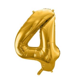 Cyferka 4 z helem ( żółta )