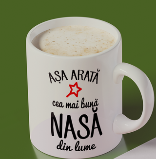 Cana personalizata mesaj pentru nasa