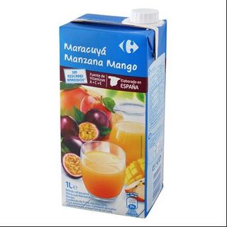Bebida de Maracuyá, Manzana y Mango Carrefour S/Azúcar 1 L.