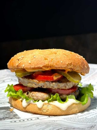 Double chicken burger