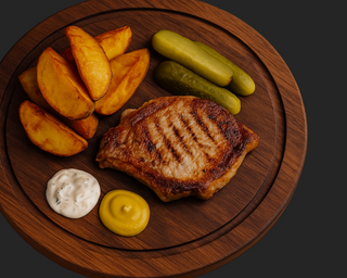 Meniu cotlet de porc 600g + bautura la alegere