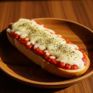 Tostada con tomate y queso fundido