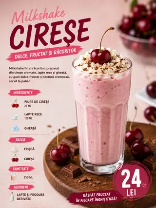 Milkshake de Cireșe – 250 ml