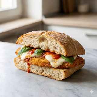 Panino cotoletta e mozzarella