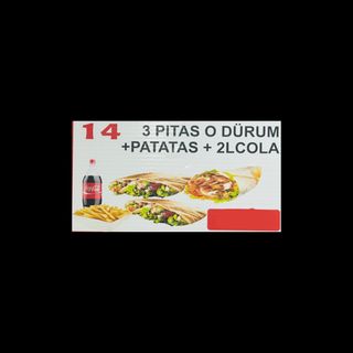 Menú 3 pitas o 3 durum