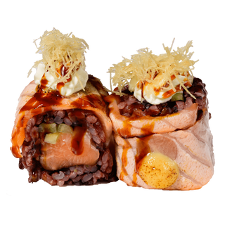 U24. Black salmon flambè roll