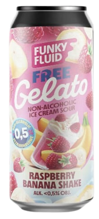 Free Gelato: Raspberry Banana Shake Funky Fluid Lata 50 cl.