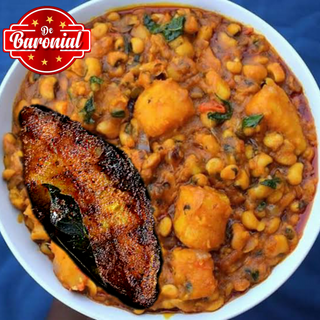 Portage Beans + fried fish + Yam or boiled plantain or Potatoes 