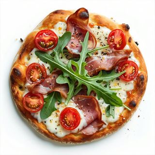 Ciccio condito, mozzarella, pomodorini, rucola, capocollo di Martina