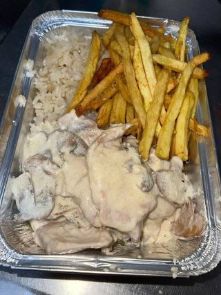 Bifinhos de Frango com Natas e Cogumelos