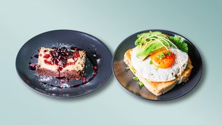 Schiacciatta z awokado i sadzonym jajkiem  + Orzechowe Brownie