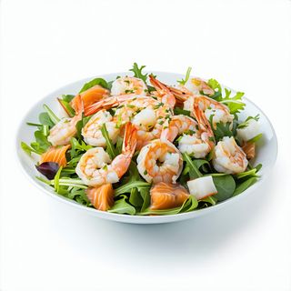 Ensalada De Gambas Y Salmón
