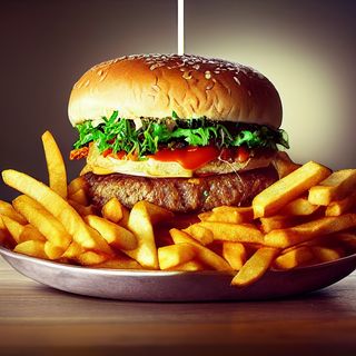 Double Cheese Burger + Frites