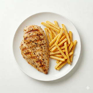 Pechuga de pollo con guarnición