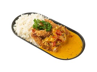 CHRUPIĄCE KREWETKI Z RYŻEM W SOSIE CURRY
