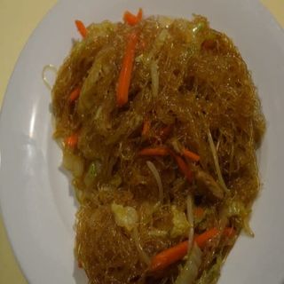 Fideos De Soja Salteados Con Gambas