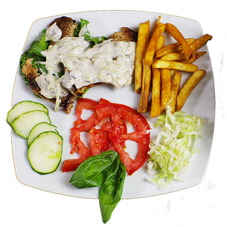 Pileća prsa sa šampinjonima 300 grama